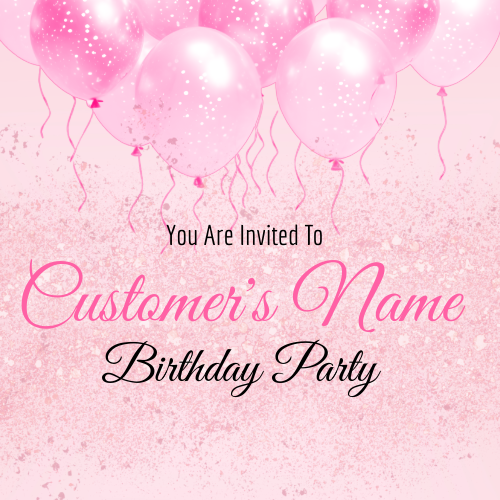 Pink Sparkle Birthday Invite